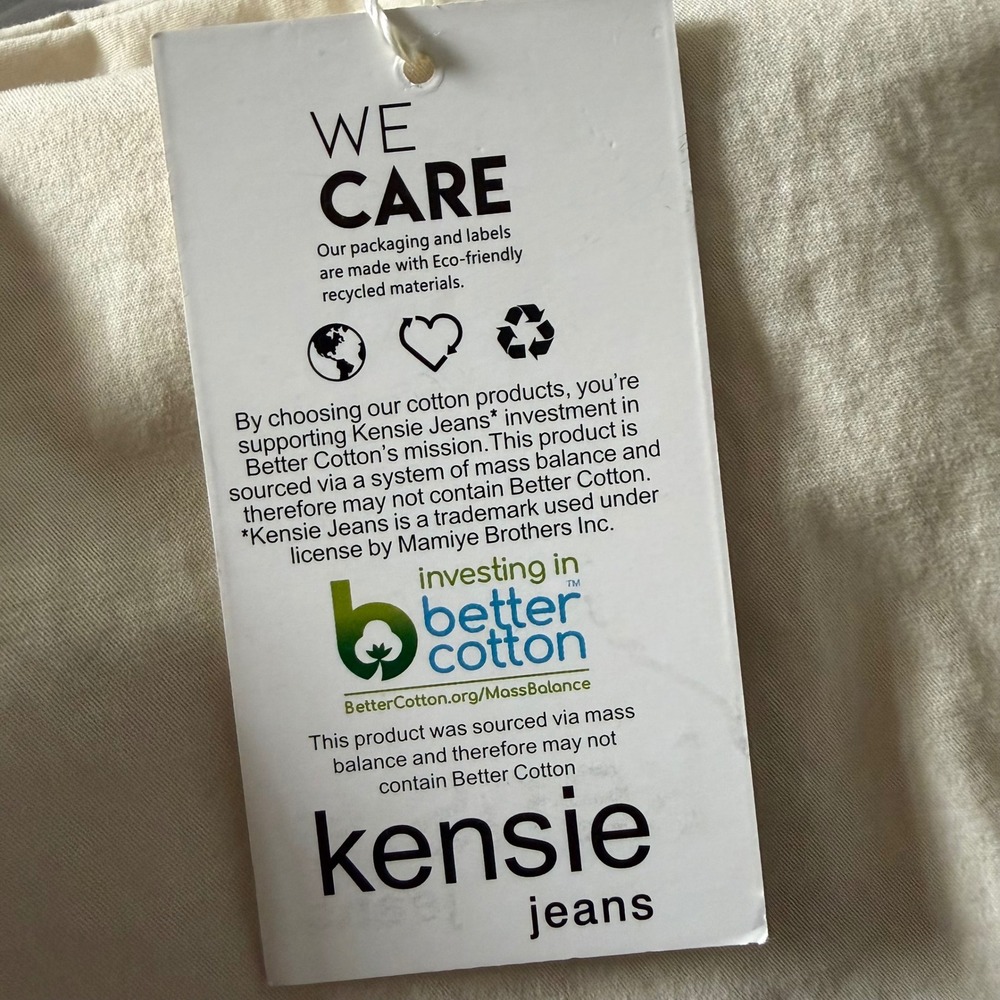 Kensie Jeans Cargo Pants Cream High Rise Wide Leg D Ring Hem Straps Women 10/30 - Picture 9 of 12